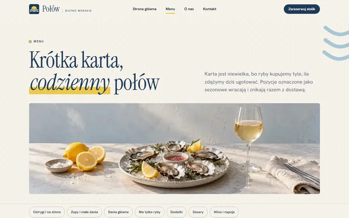 Połów – Menu